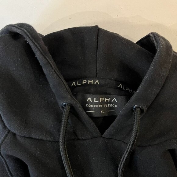 Alpha Men's Black Comfort Fleece Hoodie - Size XL - Picture 4 of 4